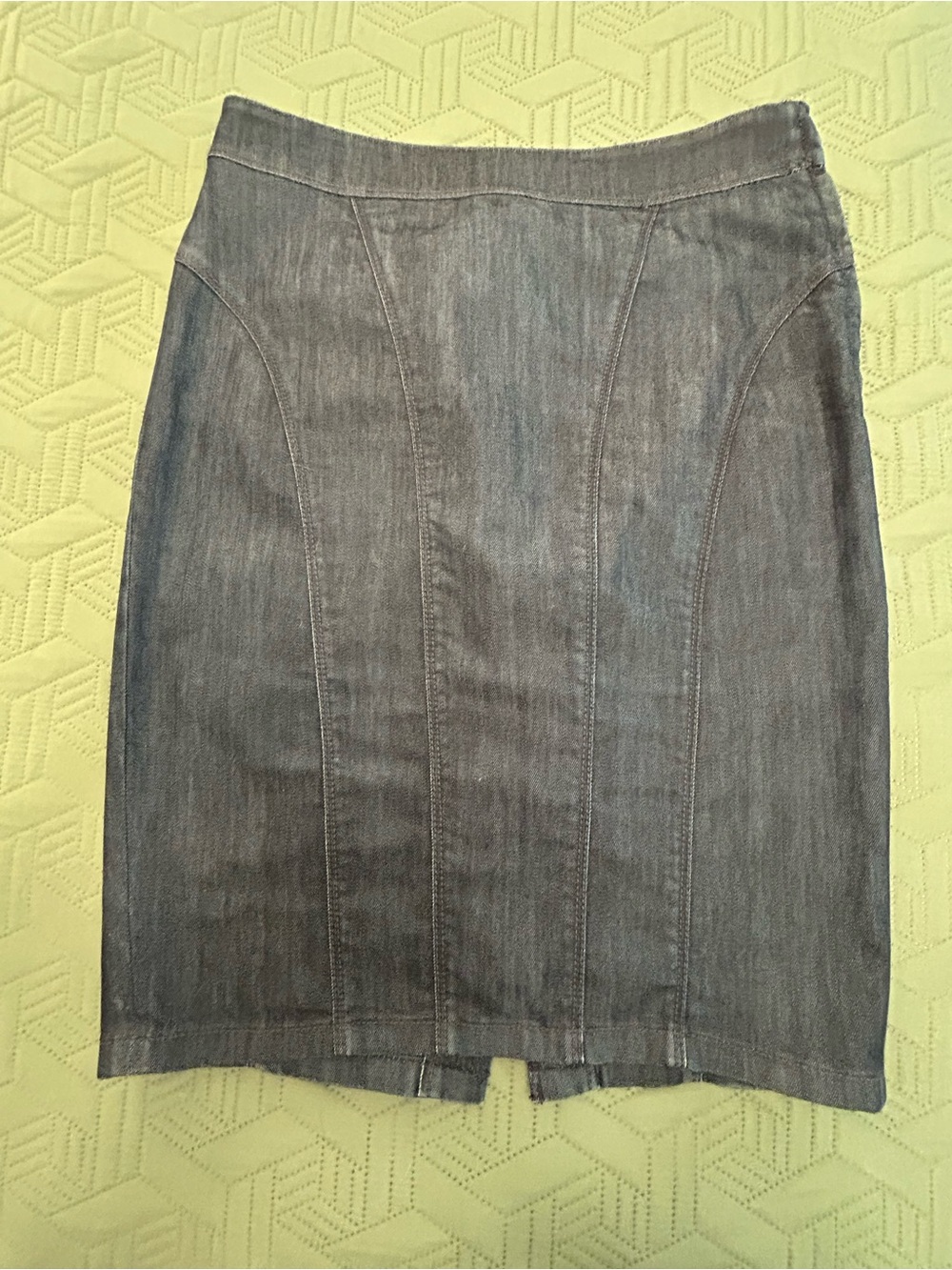 Ann Taylor Denim Paneled Pencil Skirt Seamed Size 4